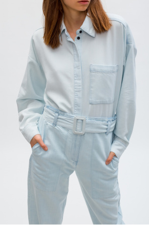 PROENZA SCHOULER◆長袖シャツ/0/デニム/IDG Proenza Schouler White Label Lederhose mit geradem Bein